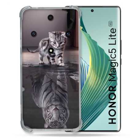 Coque Renforcée Pour Honor Magic 5 Lite Animal Chat Reflet