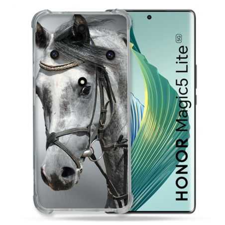 Coque Renforcée Pour Honor Magic 5 Lite Animal Cheval Blanc