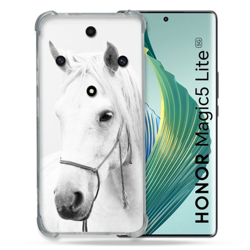 Coque Renforcée Pour Honor Magic 5 Lite Animal Cheval Cristal