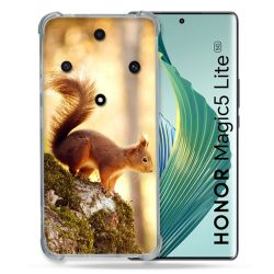 Coque Renforcée Pour Honor Magic 5 Lite Animal Ecureuil Bois