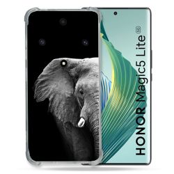 Coque Renforcée Pour Honor Magic 5 Lite Animal Elephant Noir