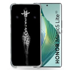 Coque Renforcée Pour Honor Magic 5 Lite Animal Girafe Noire