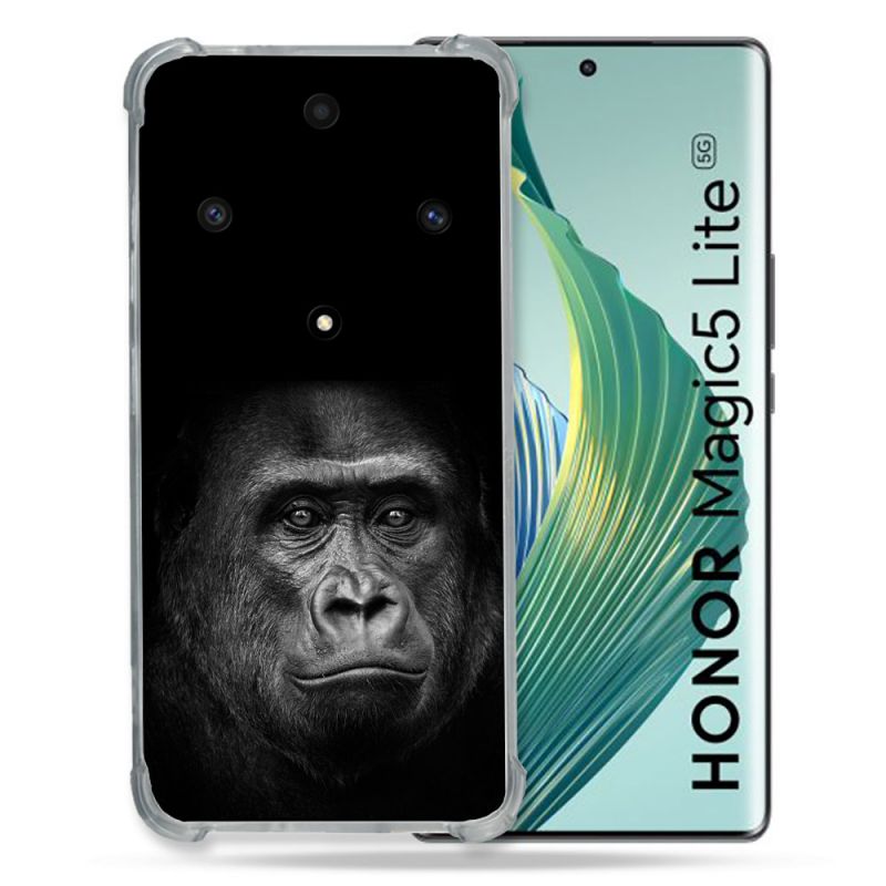Coque Renforcée Pour Honor Magic 5 Lite Animal Gorille Noir