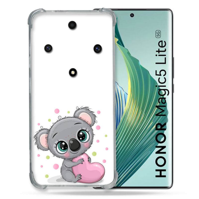 Coque Renforcée Pour Honor Magic 5 Lite Animal Koala Cœur