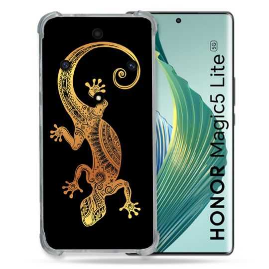 Coque Renforcée Pour Honor Magic 5 Lite Animal Lezard Noir