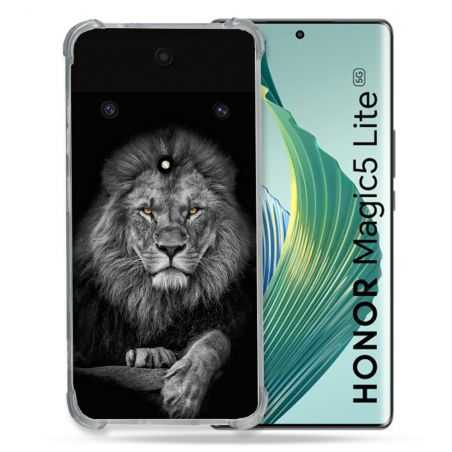 Coque Renforcée Pour Honor Magic 5 Lite Animal Lion Majestueux