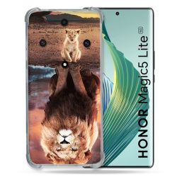 Coque Renforcée Pour Honor Magic 5 Lite Animal Lion Reflet