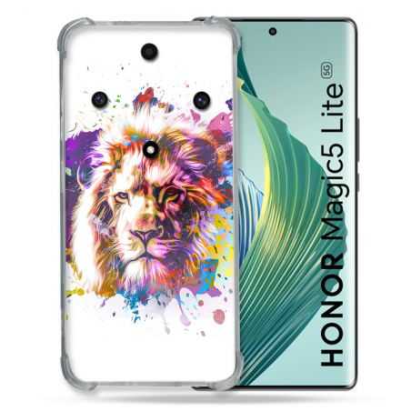 Coque Renforcée Pour Honor Magic 5 Lite Animal Lion Tag