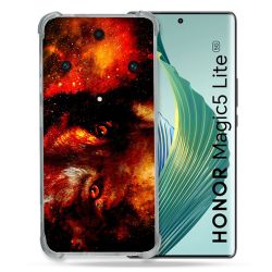 Coque Renforcée Pour Honor Magic 5 Lite Animal Loup Espace