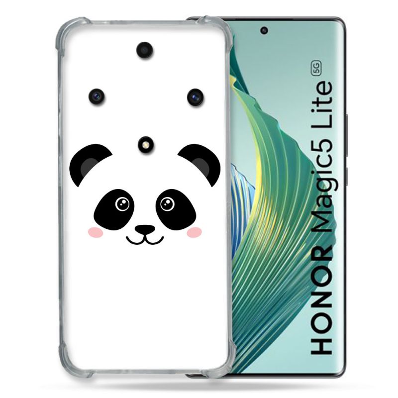 Coque Renforcée Pour Honor Magic 5 Lite Animal Panda Blanc