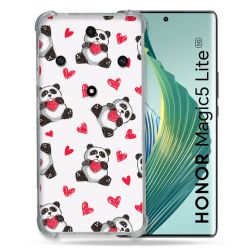 Coque Renforcée Pour Honor Magic 5 Lite Animal Panda Cœur