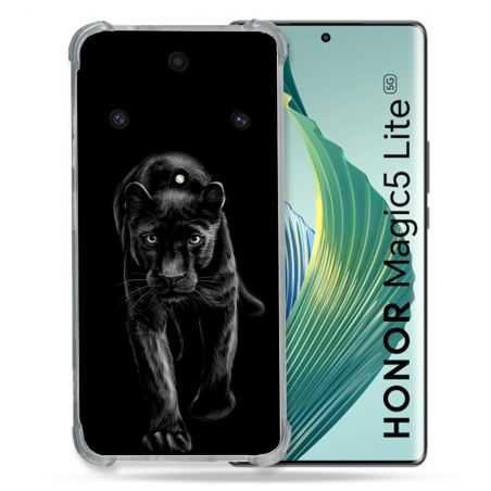 Coque Renforcée Pour Honor Magic 5 Lite Animal Panthère Noire