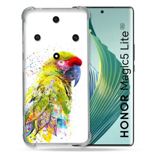 Coque Renforcée Pour Honor Magic 5 Lite Animal Perroquet Jaune