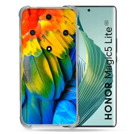 Coque Renforcée Pour Honor Magic 5 Lite Animal Perroquet Plume