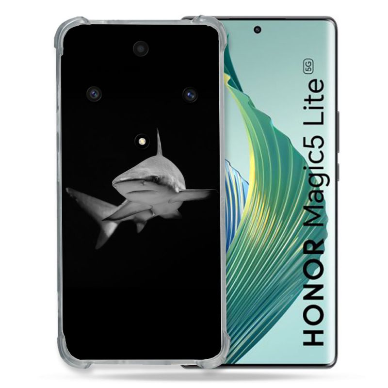 Coque Renforcée Pour Honor Magic 5 Lite Animal Requin Sombre