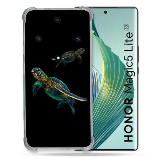Coque Renforcée Pour Honor Magic 5 Lite Animal Tortue Noire multicolore