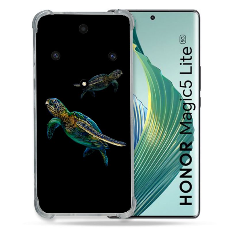 Coque Renforcée Pour Honor Magic 5 Lite Animal Tortue Noire multicolore