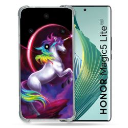 Coque Renforcée Pour Honor Magic 5 Lite Fantastique Licorne Arc en ciel