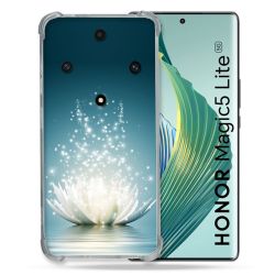 Coque Renforcée Pour Honor Magic 5 Lite Fleur Lotus Blanc