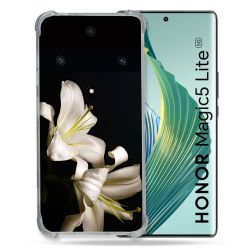 Coque Renforcée Pour Honor Magic 5 Lite Fleur Lys Noir