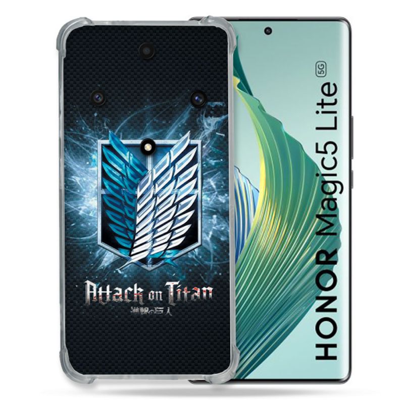 Coque Renforcée Pour Honor Magic 5 Lite Manga Attaque Titans Noir