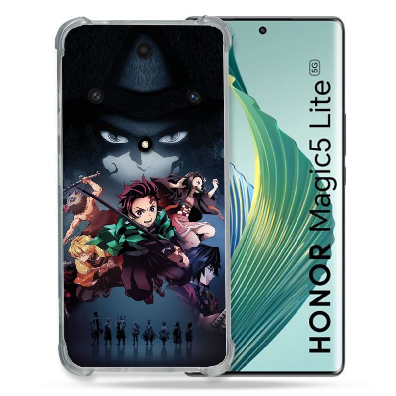 Coque Renforcée Pour Honor Magic 5 Lite Manga Demon Slayer Noir