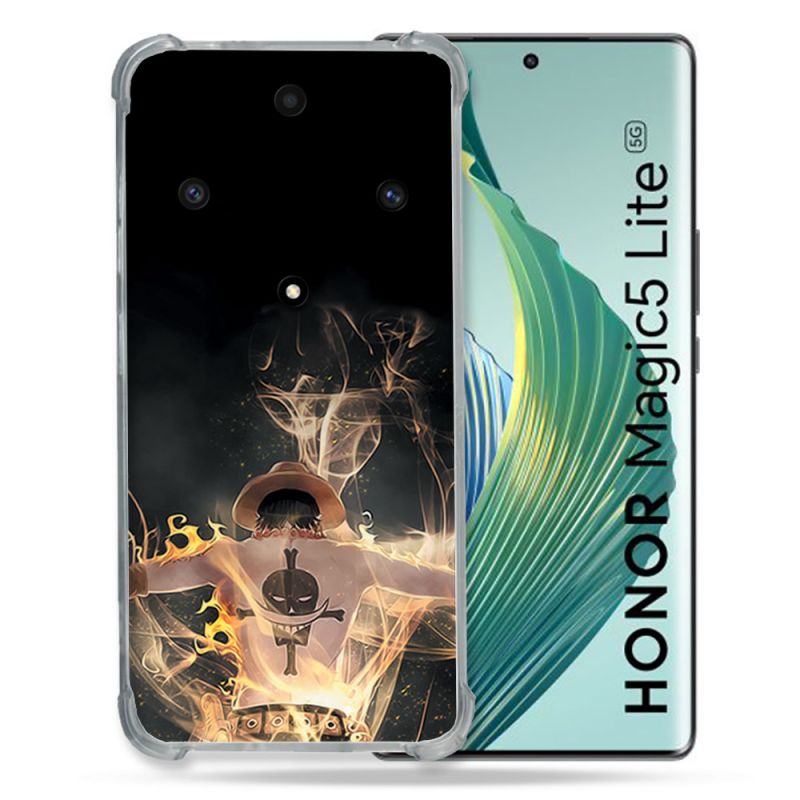 Coque Renforcée Pour Honor Magic 5 Lite Manga One Piece Ace Noir