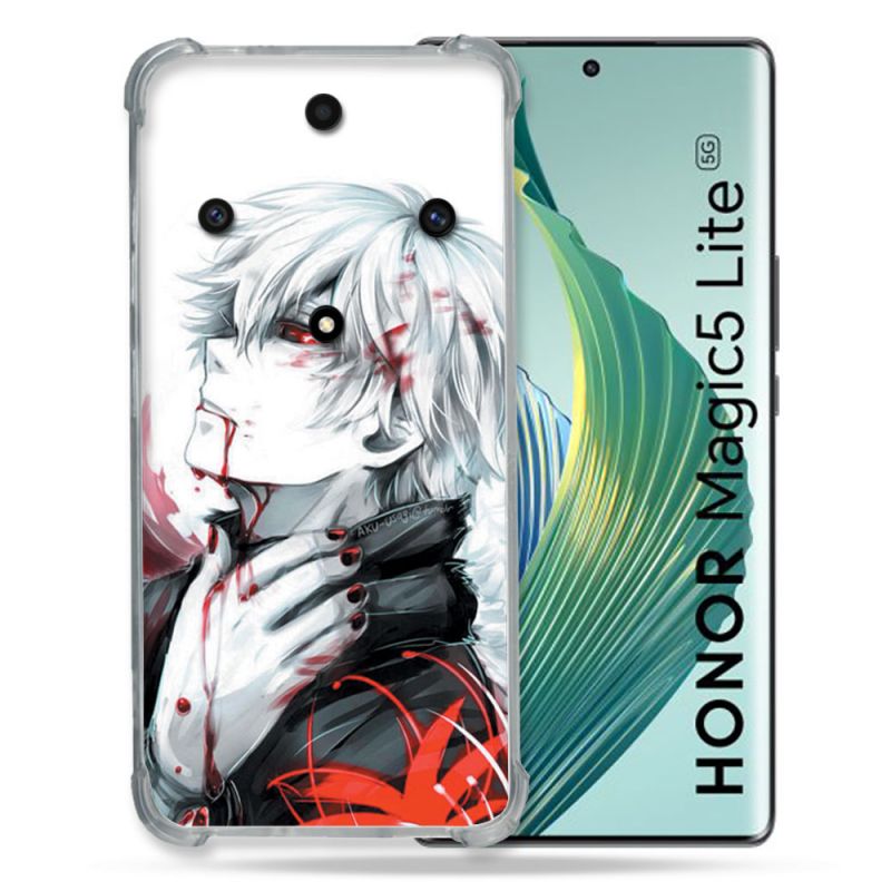Coque Renforcée Pour Honor Magic 5 Lite Manga Tokyo Ghoul Kaneki Blanc