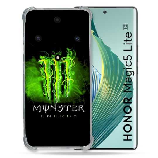 Coque Renforcée Pour Honor Magic 5 Lite Monster Energy Vert