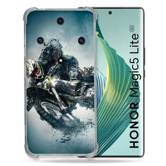 Coque Renforcée Pour Honor Magic 5 Lite Moto Cross Ombre