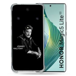Coque Renforcée Pour Honor Magic 5 Lite Musique Johnny Hallyday Noir