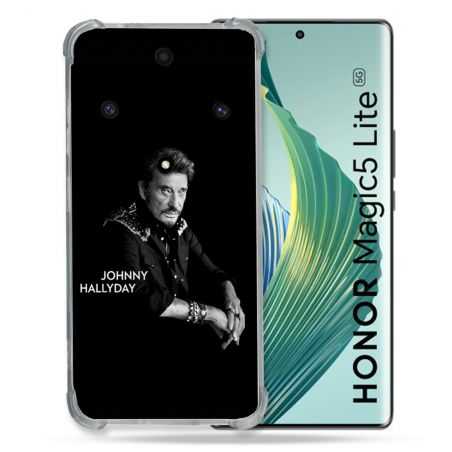 Coque Renforcée Pour Honor Magic 5 Lite Musique Johnny Hallyday Noir