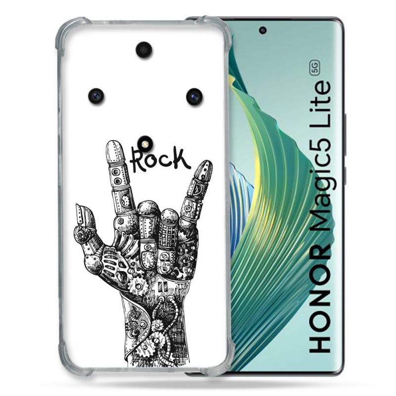 Coque Renforcée Pour Honor Magic 5 Lite Musique Rock Main