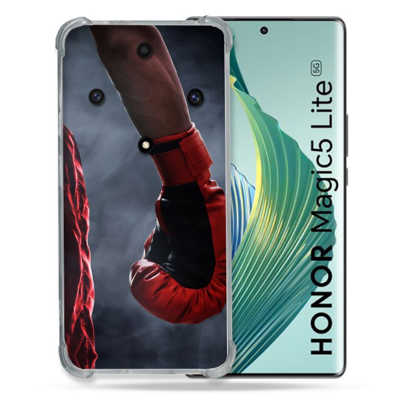 Coque Renforcée Pour Honor Magic 5 Lite Sport Boxe Gant Rouge