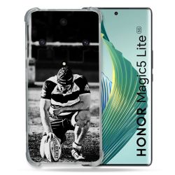 Coque Renforcée Pour Honor Magic 5 Lite Sport Rugby Noir Blanc