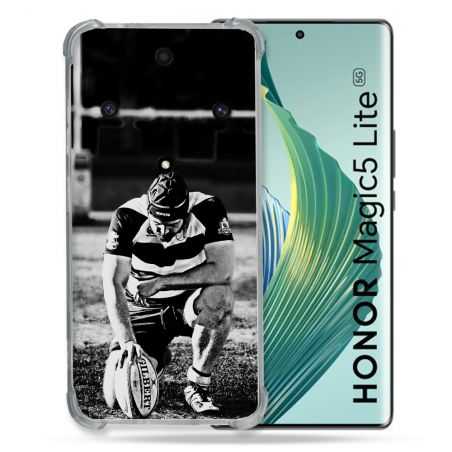 Coque Renforcée Pour Honor Magic 5 Lite Sport Rugby Noir Blanc