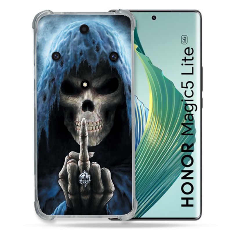 Coque Renforcée Pour Honor Magic 5 Lite Tete de Mort Doigt
