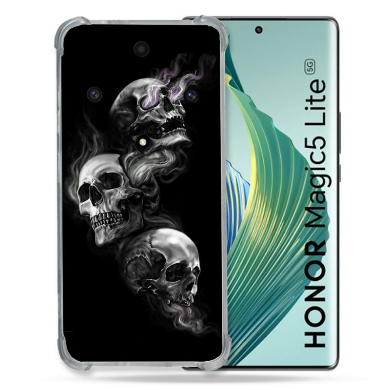 Coque Renforcée Pour Honor Magic 5 Lite Tete de Mort Triple