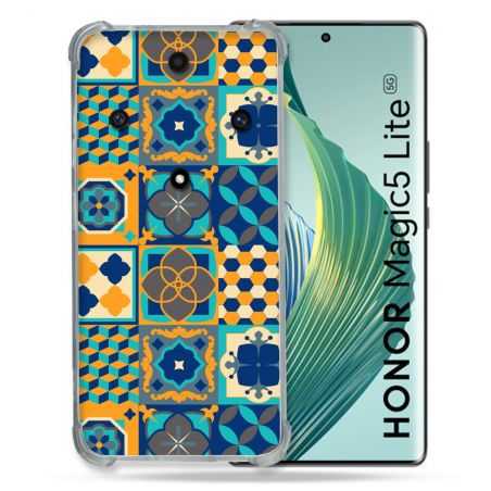 Coque Renforcée Pour Honor Magic 5 Lite Texture Carreau Ciment Orange