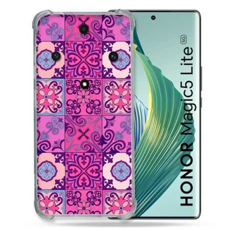 Coque Renforcée Pour Honor Magic 5 Lite Texture Carreau Ciment Violet