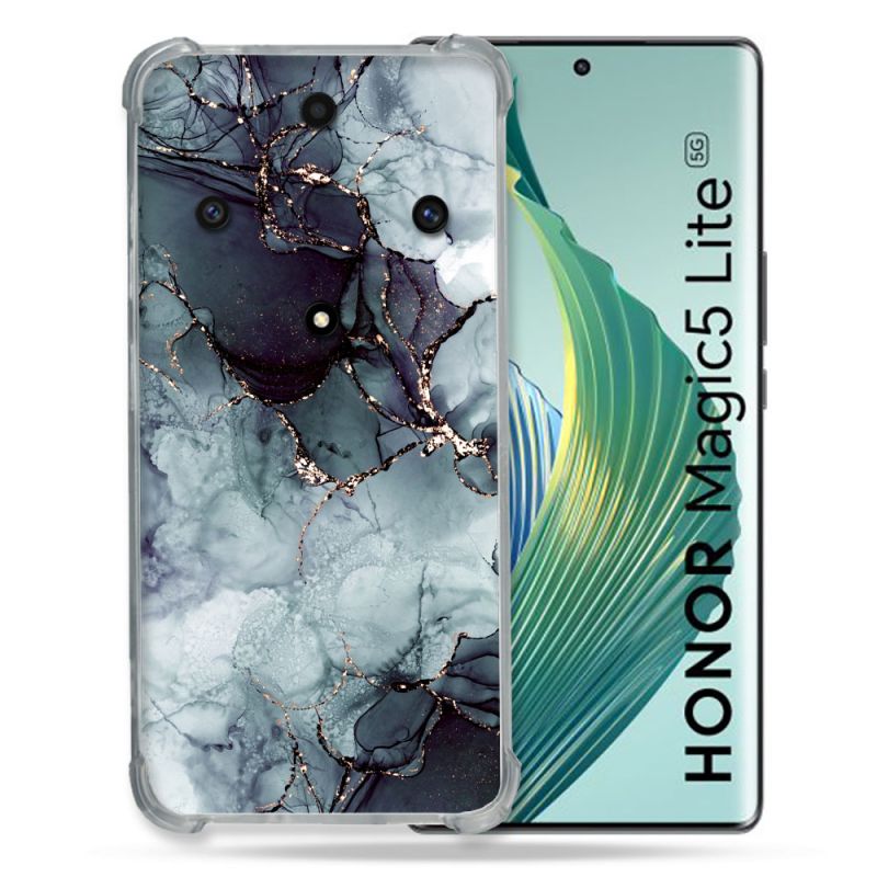 Coque Renforcée Pour Honor Magic 5 Lite Texture Marbre Gris
