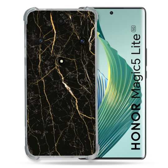 Coque Renforcée Pour Honor Magic 5 Lite Texture Marbre Noir