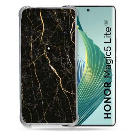 Coque Renforcée Pour Honor Magic 5 Lite Texture Marbre Noir