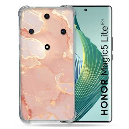 Coque Renforcée Pour Honor Magic 5 Lite Texture Marbre Rose