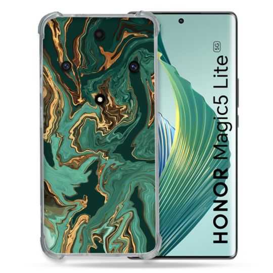 Coque Renforcée Pour Honor Magic 5 Lite Texture Marbre Vert