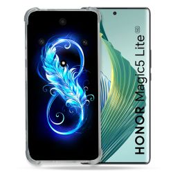 Coque Renforcée Pour Honor Magic 5 Lite Texture Plume Infini Bleu