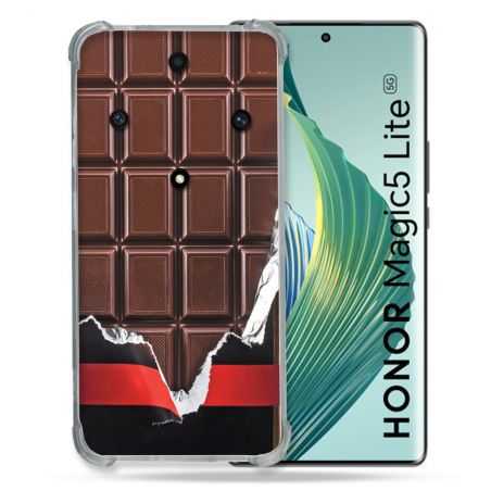 Coque Renforcée Pour Honor Magic 5 Lite Texture Trompe Oeil Chocolat