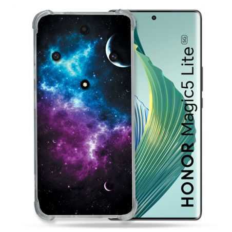 Coque Renforcée Pour Honor Magic 5 Lite Univers Bleu Violet