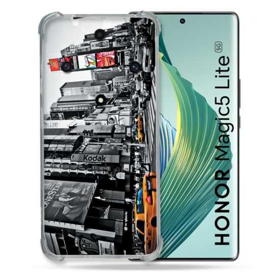 Coque Renforcée Pour Honor Magic 5 Lite Voyage Amerique USA New York Taxi