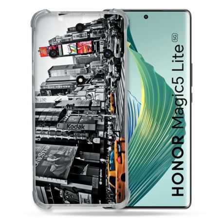 Coque Renforcée Pour Honor Magic 5 Lite Voyage Amerique USA New York Taxi